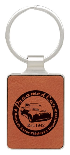 Leatherette Keychain - Rawhide with Chrome
