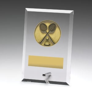 Glass Plaques - Badminton
