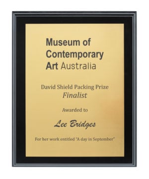 Black Plaques - Brushed Gold