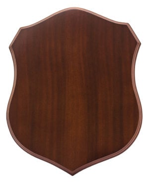 Walnut Timber Shield - 400mm, Walnut
