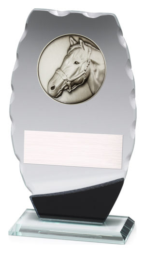 Clipped Oval Glass - Horse